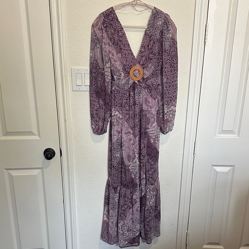 Jessica Simpson Purple Long Sleeve Dress